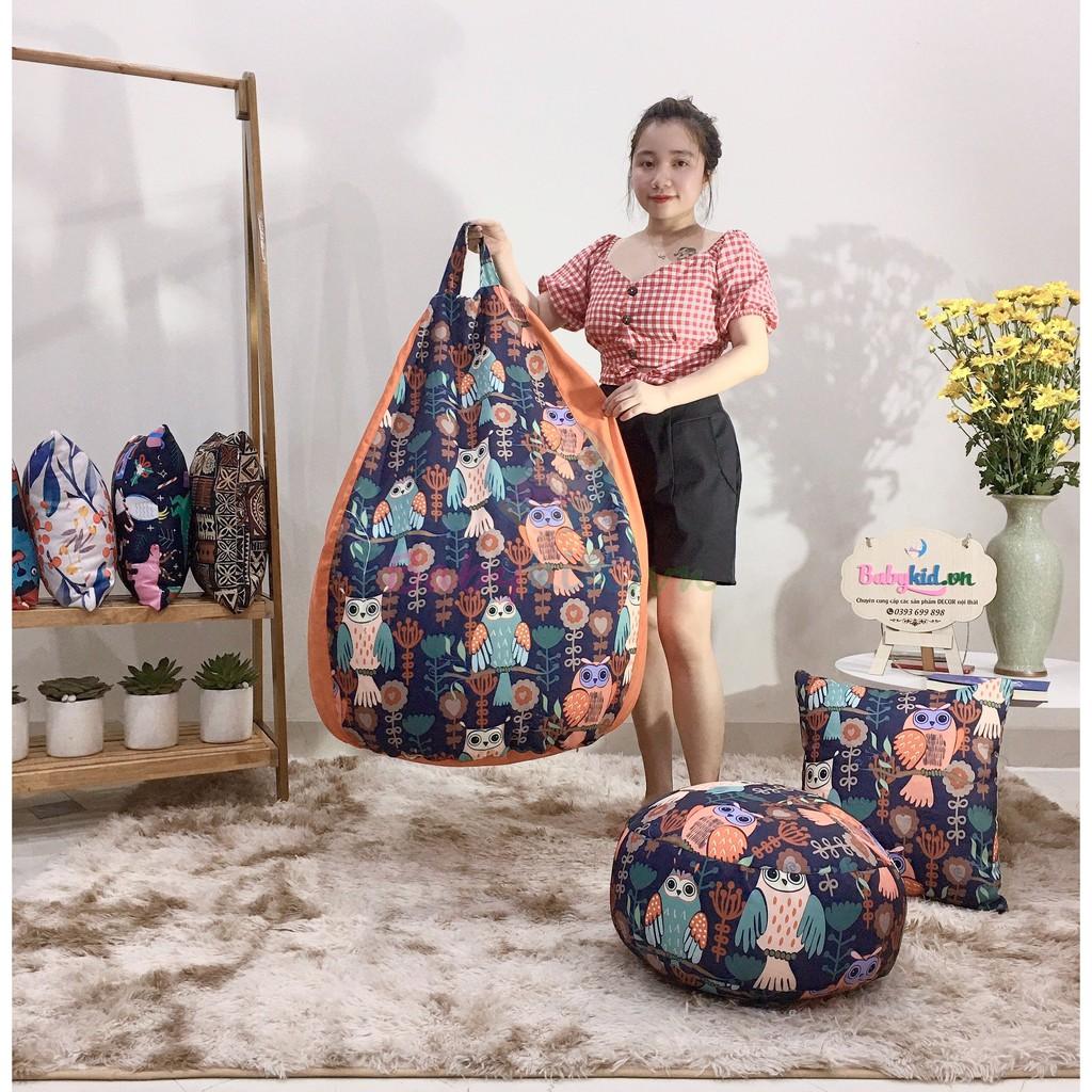 Ghế hạt xốp, size S, giao màu ngẫu nhiên, chất thô hàn mềm mát mix màu, 60x90cm
