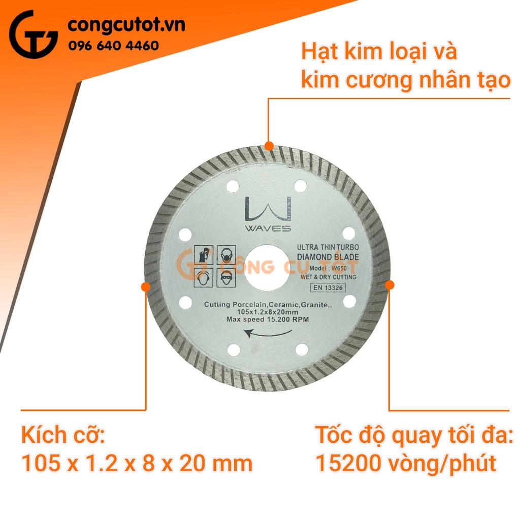 Đĩa cắt gạch bóng kính siêu mỏng 105x1.2x8x20 W650-DBK105