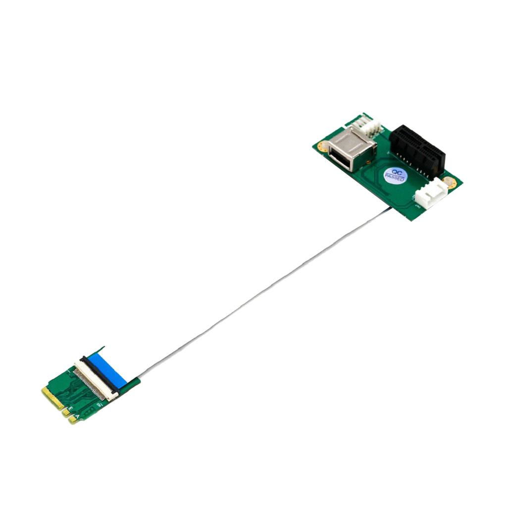 Replacement PCI-E X1 to NGFF M.2 Key A/E SSD Adapter w/ USB Port & FPC Cable