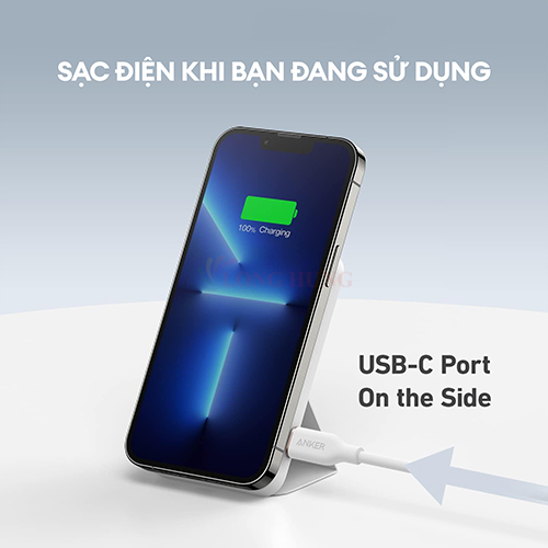 Sạc dự phòng có chân đế từ tính không dây Anker 622 MagGo 7.5W 5000mAh A1614 - Hàng chính hãng