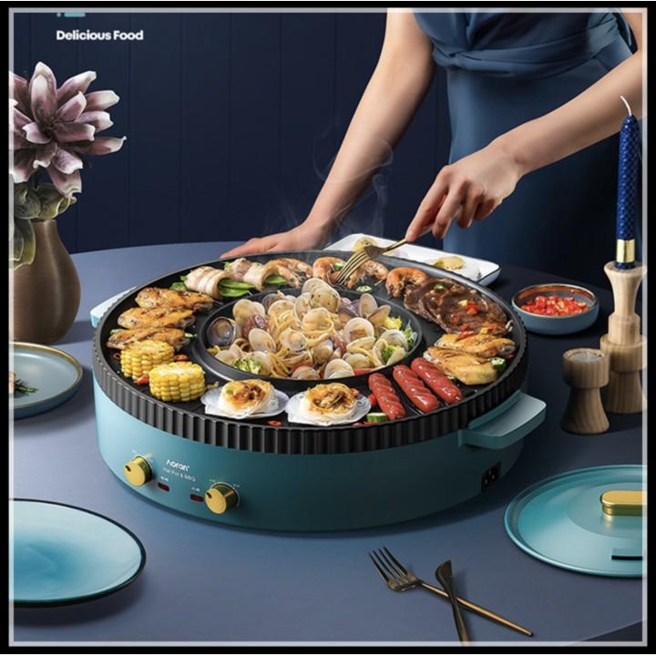 Bếp Lẩu và Nướng điện Shabu Shabu phân tách 2 nguồn điện độc lập - AsiaMart