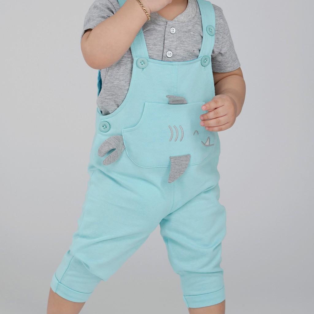 Bộ Jumpsuit quần dài sơ sinh BAA BABY hình cá mập cho bé trai - BN-JS05C