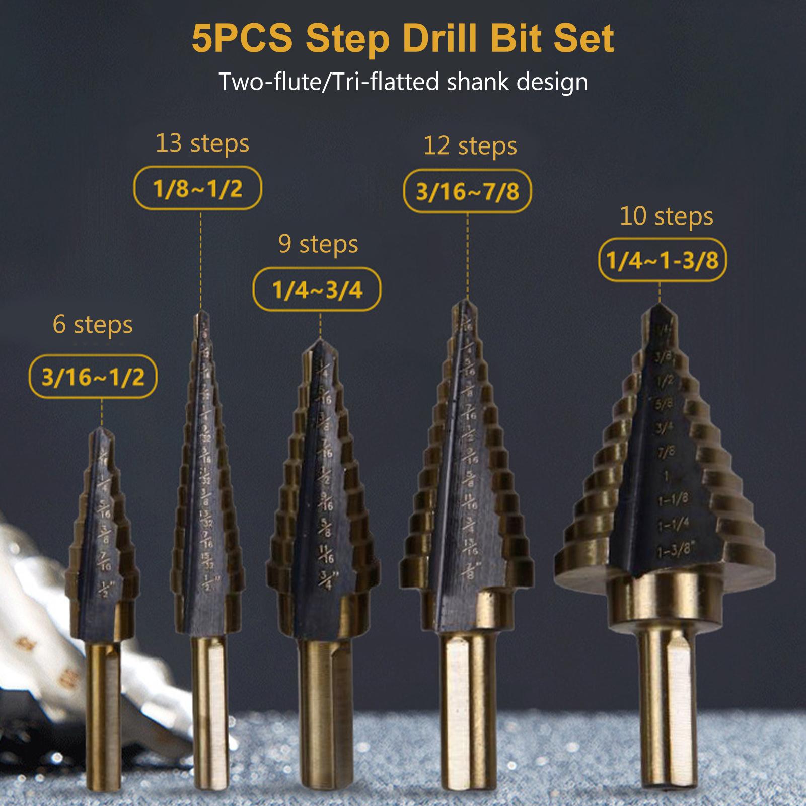 Bộ 5 mũi khoan thép với hộp nhôm