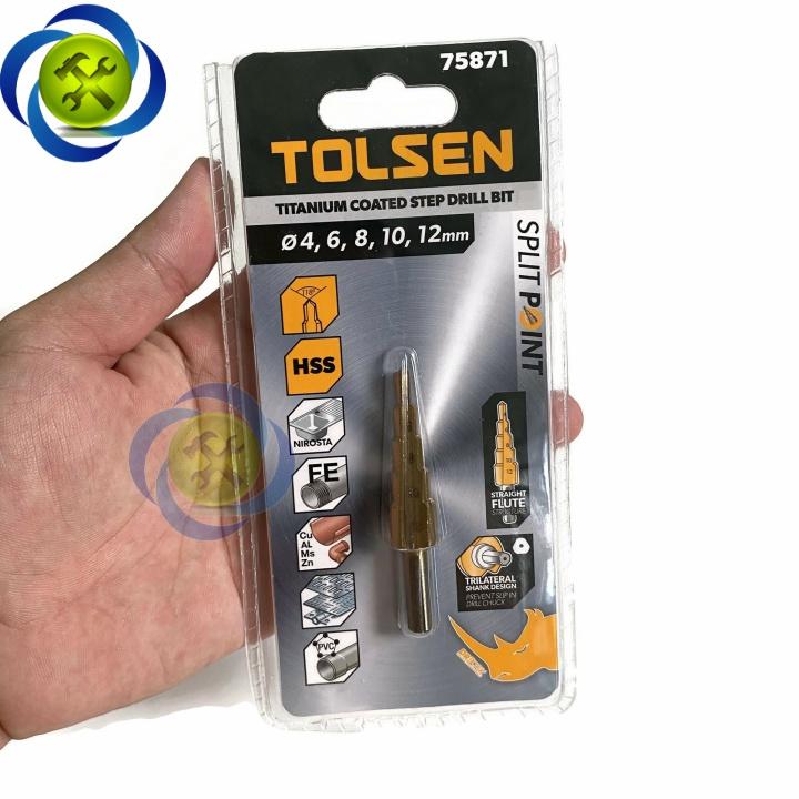 Mũi khoan tháp thẳng đuôi tròn 4-12mm Tolsen 75871