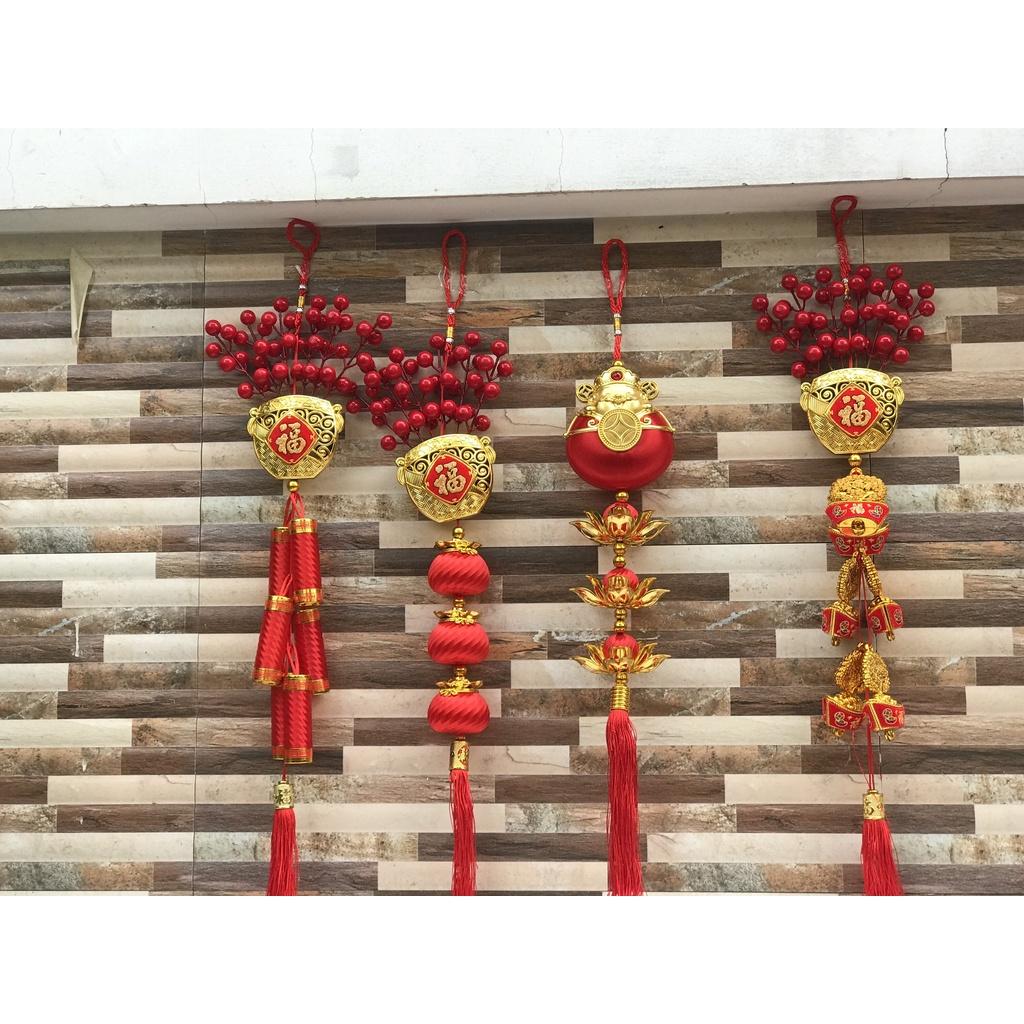 Dây treo - Liễng treo nhiều hìnht nhung đỏ trang trí tết dài 70cm