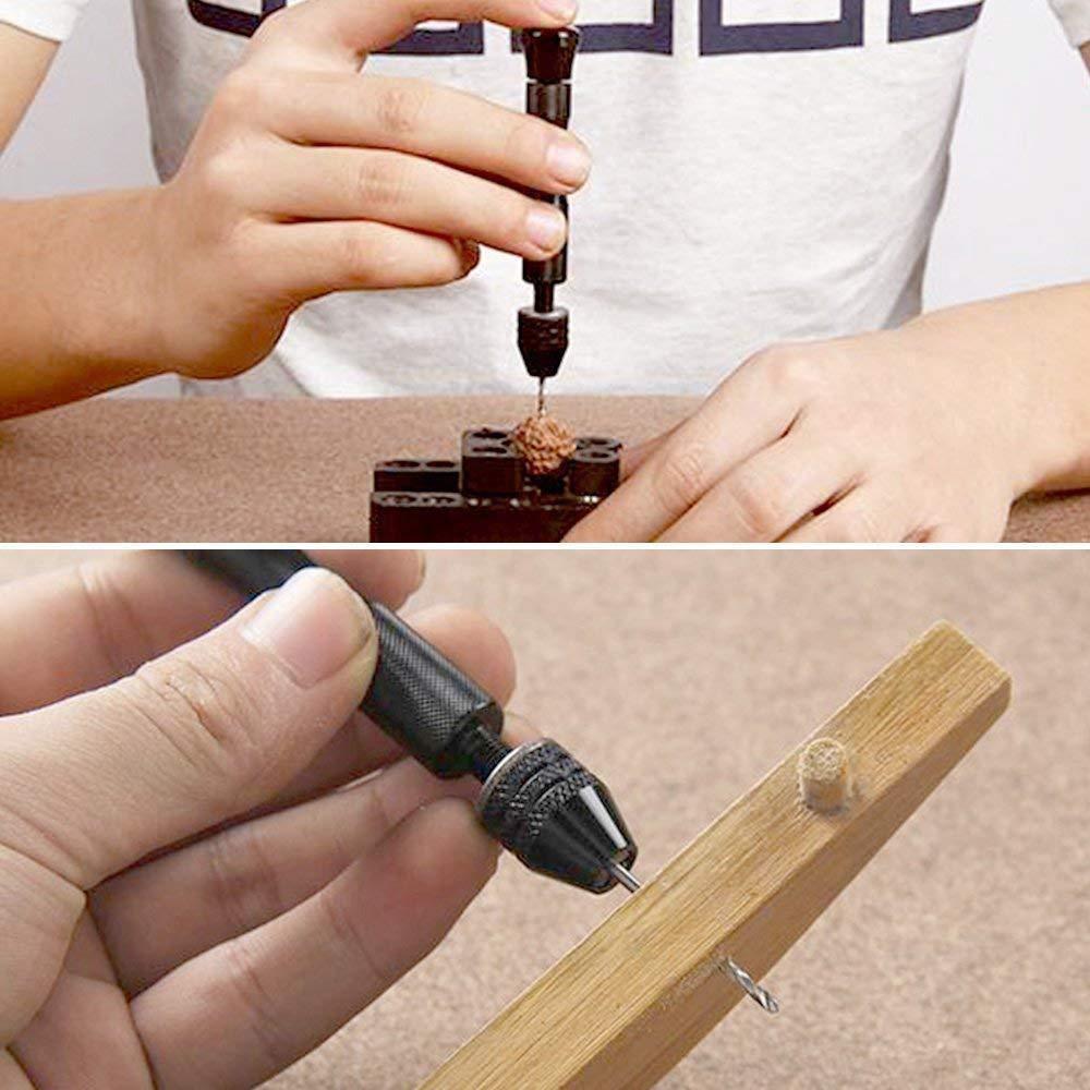 26 Mini Tay khoan, mũi khoan thủ công, mũi khoan xoắn MINI tay khoan bằng tay khoan tay bằng nhôm và khoan rừng xoắn cho mô hình màu ô liu màu hổ phách