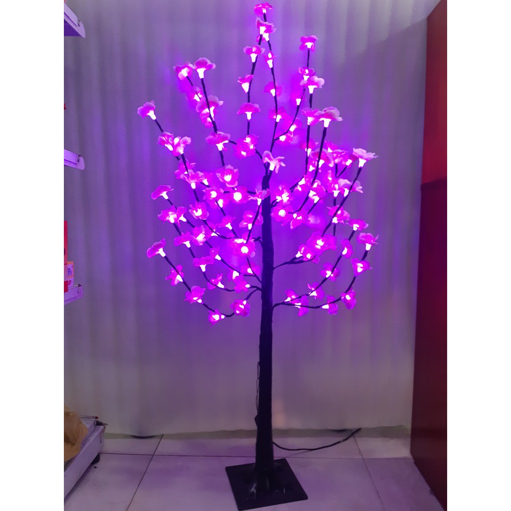 Cây đào đèn LED, cao 1m2, sáng tím hoa đào