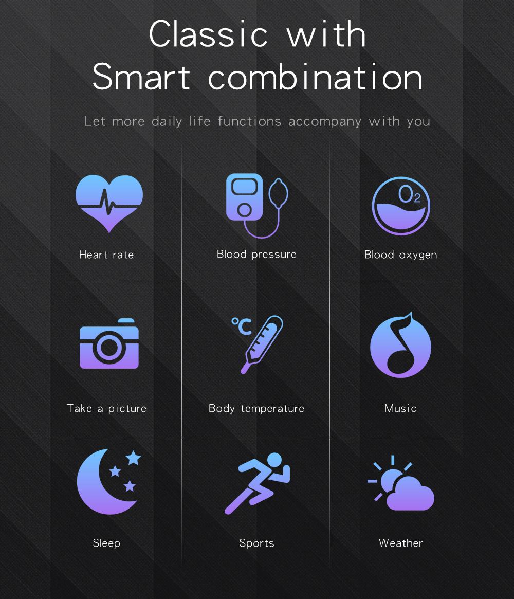 C1 Smart Bracelet Temperature Monitor Bluetooth Heart Rate Blood Pressure Smart Watche 2