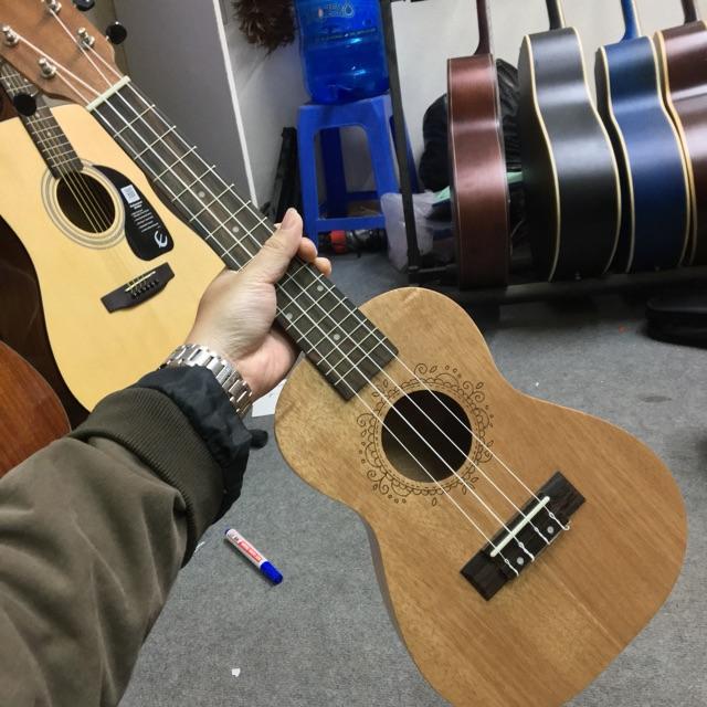 ĐÀN UKULELE VIỀN HOA GỖ NHẠT