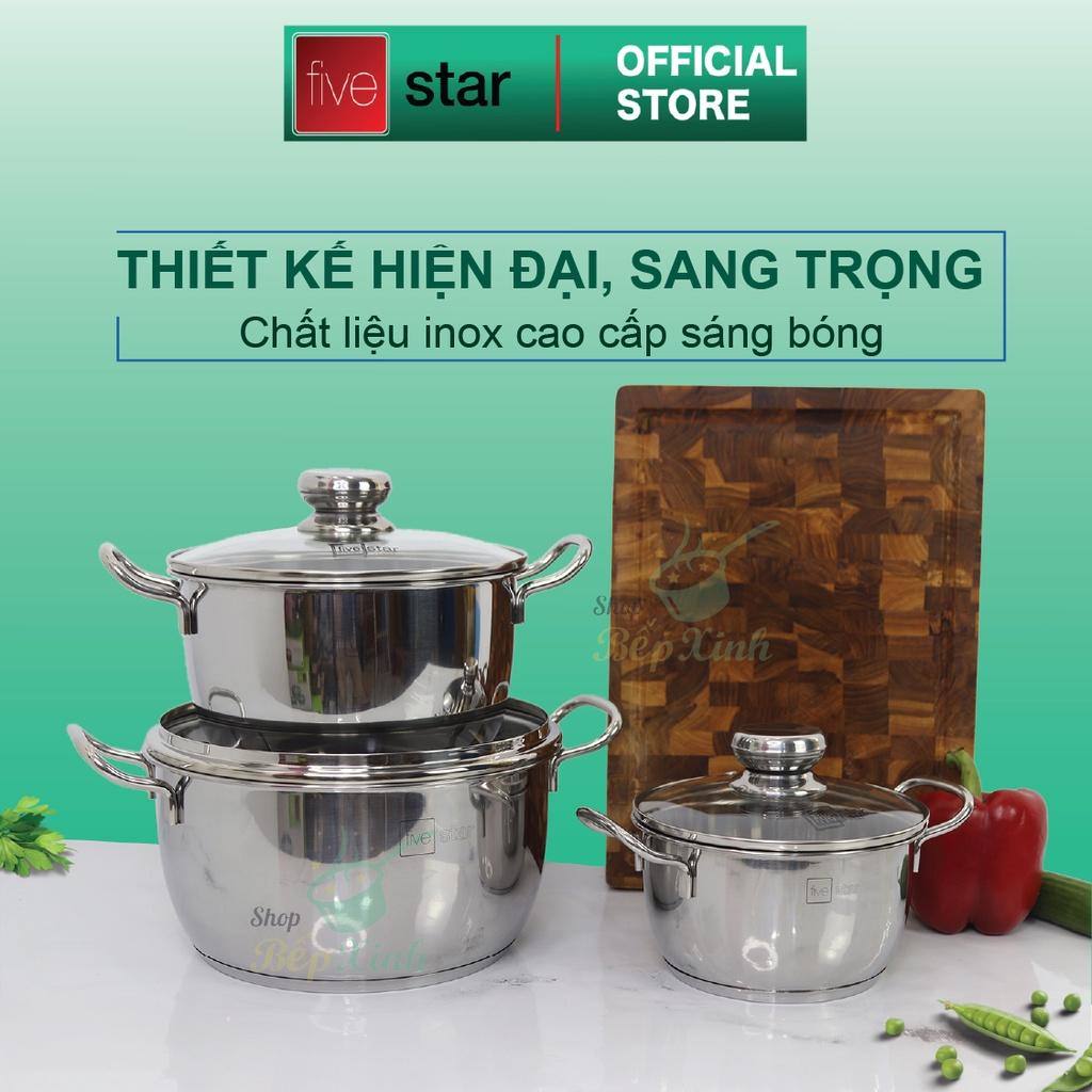 Bộ nồi 3 đáy inox 430 Thân Cool Fivestar Standard FS-B3010 , tặng 1 vá canh