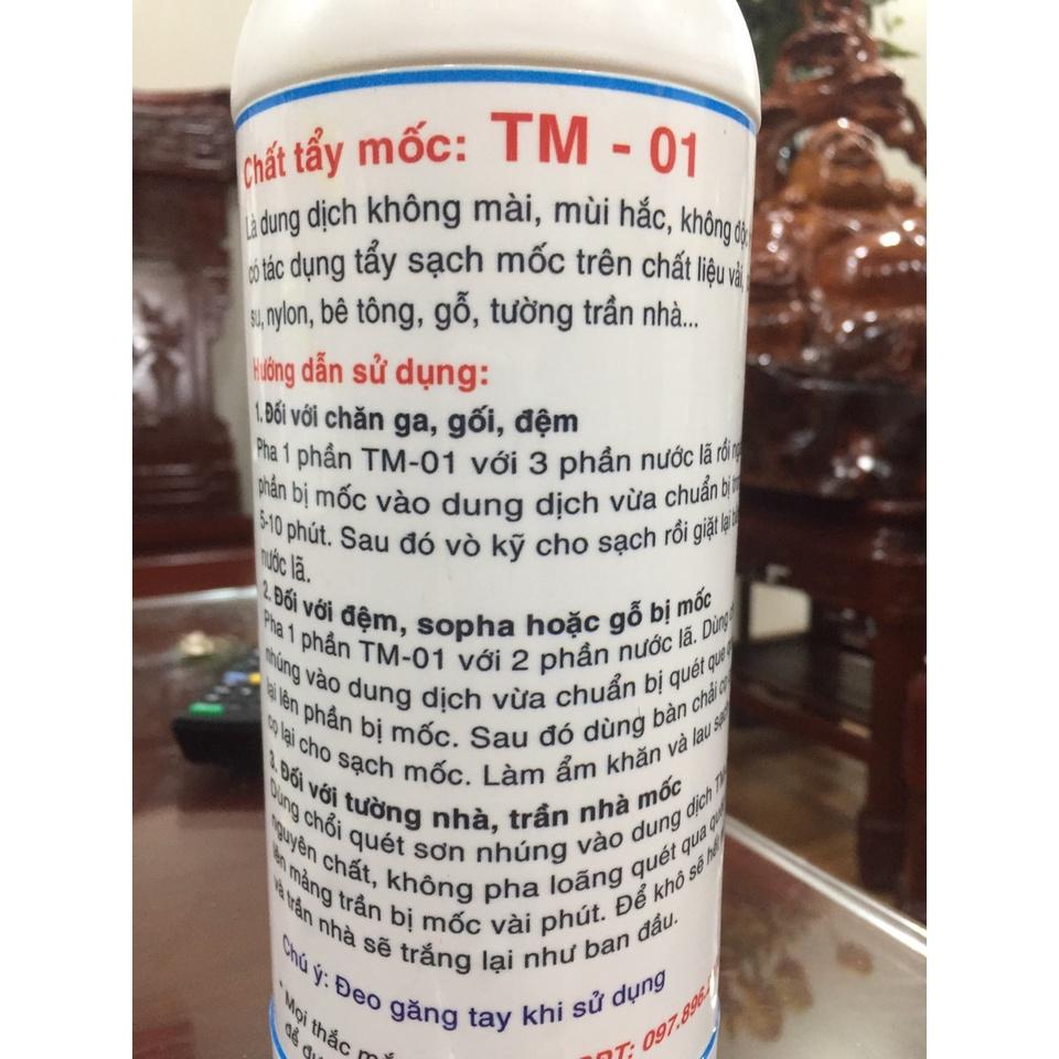 CHẤT TẨY MỐC TM-01: tẩy mốc trên mọi vật liệu như tường, gỗ, vải, cao su hiệu quả