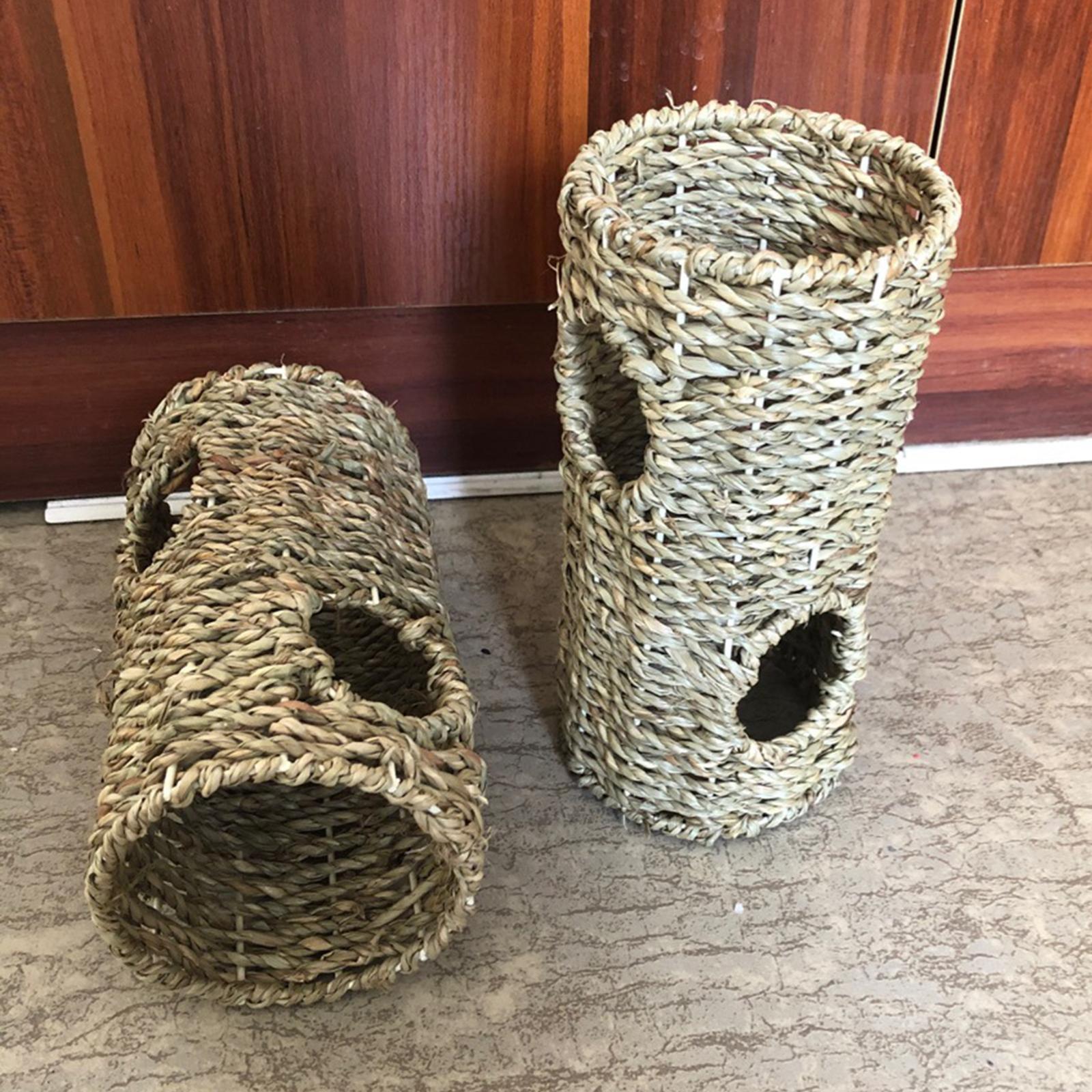 Hamster Grass Tunnel Tunnel Nest with Open Entrance House Peep Hole Home Hamster Toys Hideout for Syrian Hamster Rats Chinchilla Mice