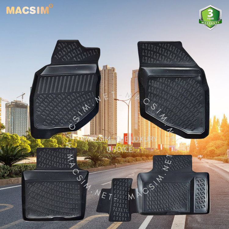 Thảm lót sàn ô tô nhựa Jazz/ Honda fit first generation 2001-2008 Nhãn hiệu Macsim