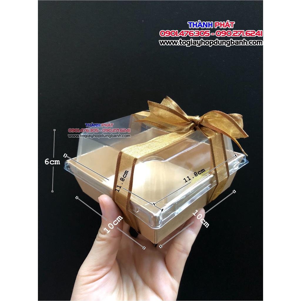50 Hộp giấy E118 nâu kraft đựng bánh su sing, bông lan trứng muối