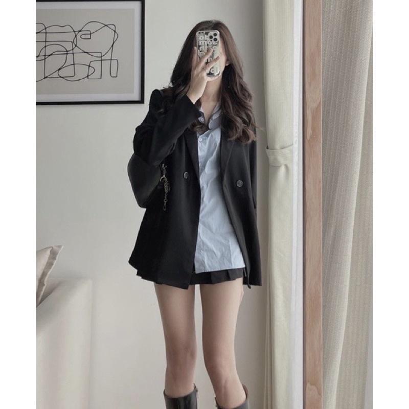 Áo blazer 2 lớp nắp túi 1 cúc