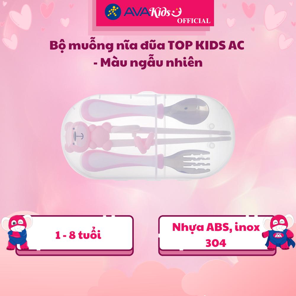 Bộ muỗng nĩa đũa TOP KIDS AC - Màu ngẫu nhiên - Hàng Chính Hãng