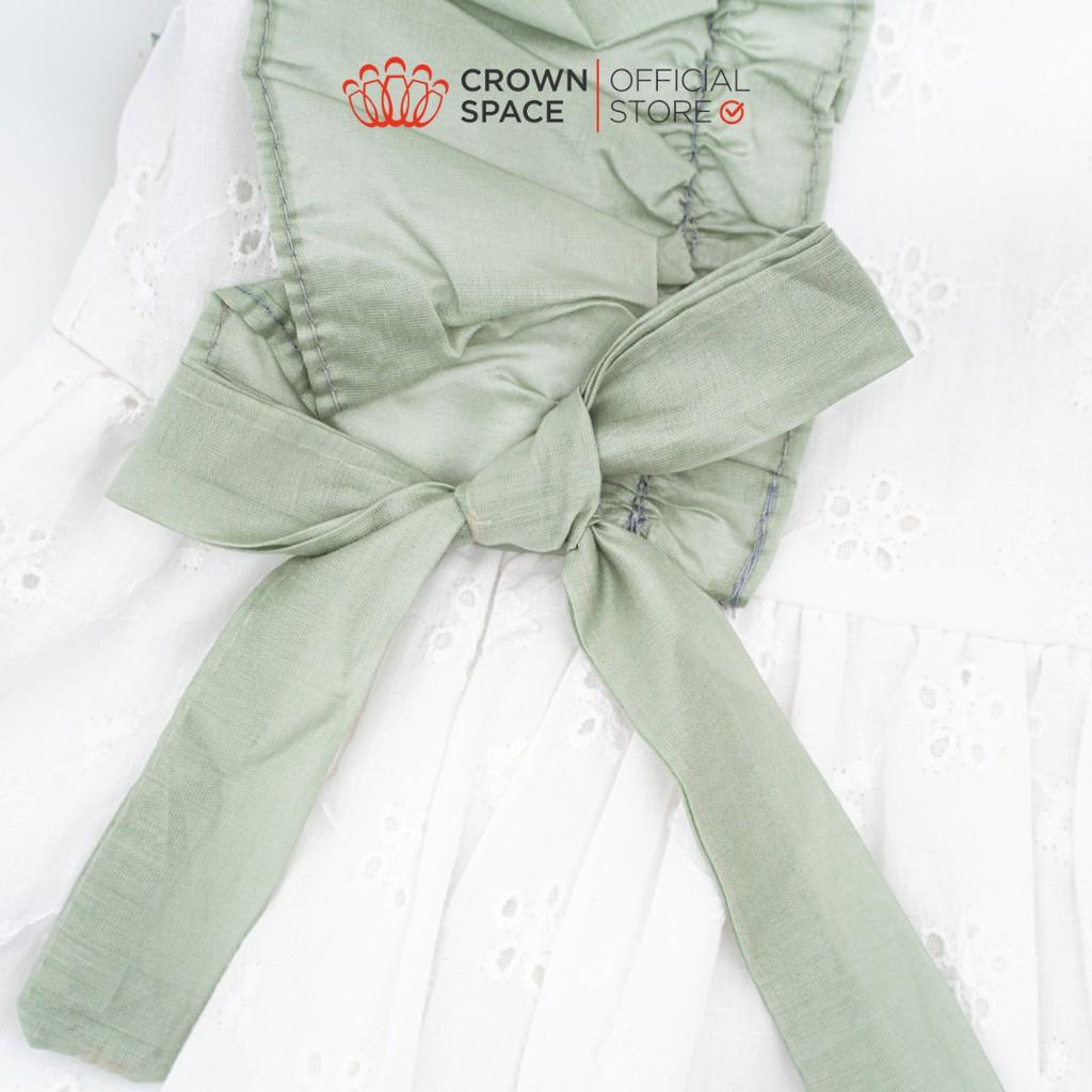 Đầm Bé Gái Màu Trắng Công Chúa CROWN KIDSCKGS2810603.W Size 2-9 Thoáng Mát