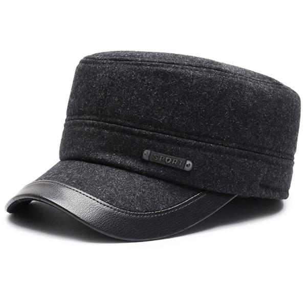 Quân đội mũ phẳng ấm áp mùa đông mũ thể thao mũ golf cho nam snapback casquette xương bố mũ Gorras Earflaps làm dày bóng chày Color: gray Size: 55-60CM