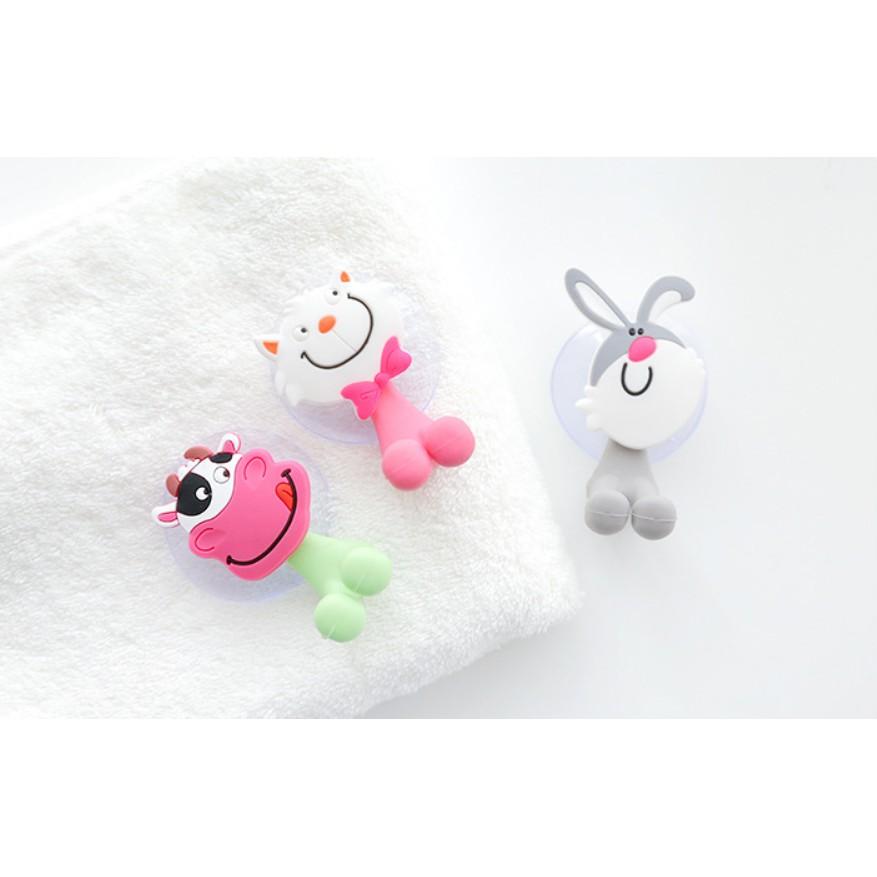 Dụng cụ kẹp bàn chải đánh răng hình thú xinh xắn hút chân không.