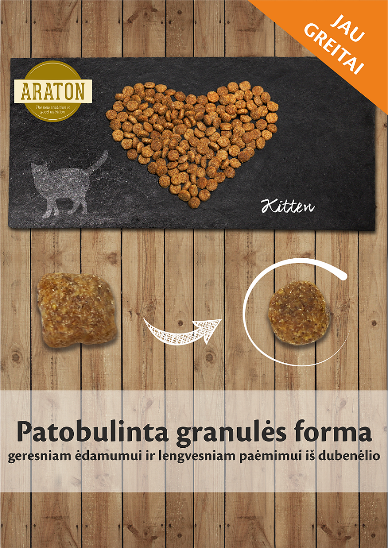 ARATON KITTEN, 1.5kg. THỨC ĂN ĐẦY ĐỦ DINH DƯỠNG DÀNH CHO MÈO CON, đến 1 năm tuổi. Thích hợp cho mèo đang mang thai và cho con bú.