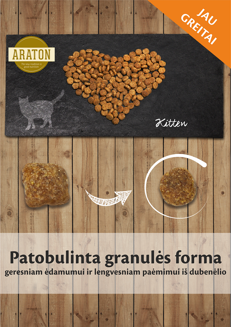 ARATON KITTEN, 1.5kg.  THỨC ĂN ĐẦY ĐỦ DINH DƯỠNG DÀNH CHO MÈO CON, đến 1 năm tuổi. Thích hợp cho mèo đang mang thai và cho con bú.