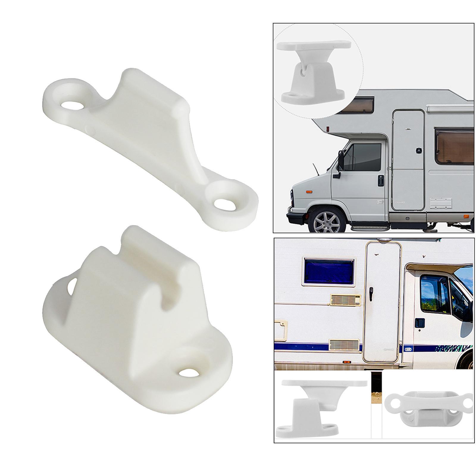 6xT Shape Nylon Door Stop Retainer for Camper RV Caravan Motorhome White