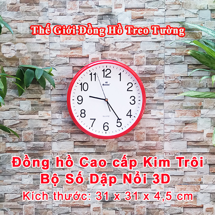 ĐỒNG HỒ CAO CẤP – MÀU ĐỎ – MÁY KIM TRÔI – KÈM PIN MAXELL