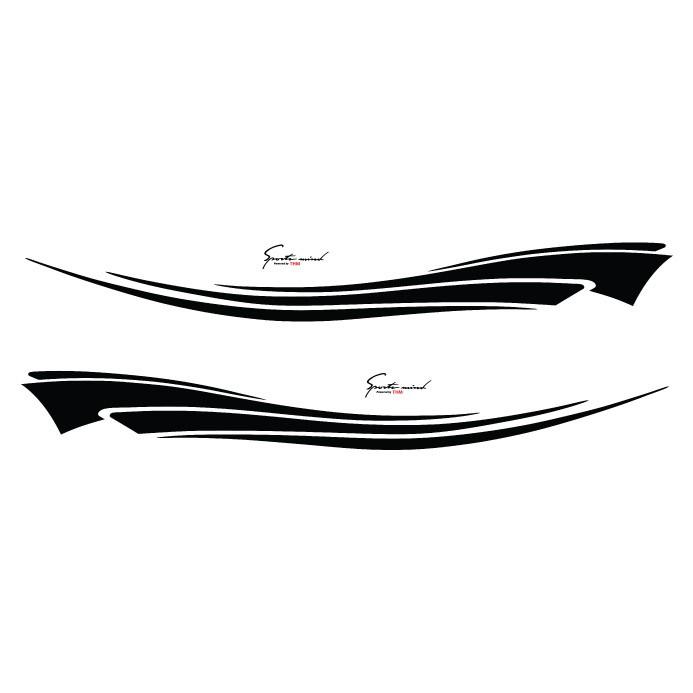 Combo 1 bộ gồm 2 Tem dán sườn ô tô thể thao, decal xe 5 chỗ và 7 chỗ xe KIA