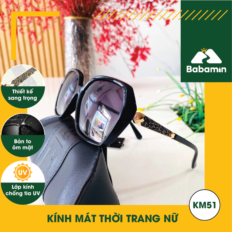 Kính Mát Chống Tia UV Nữ Cao Cấp, Độ Nét Cao, Thời Trang Thanh Lịch - Babamin - KM51