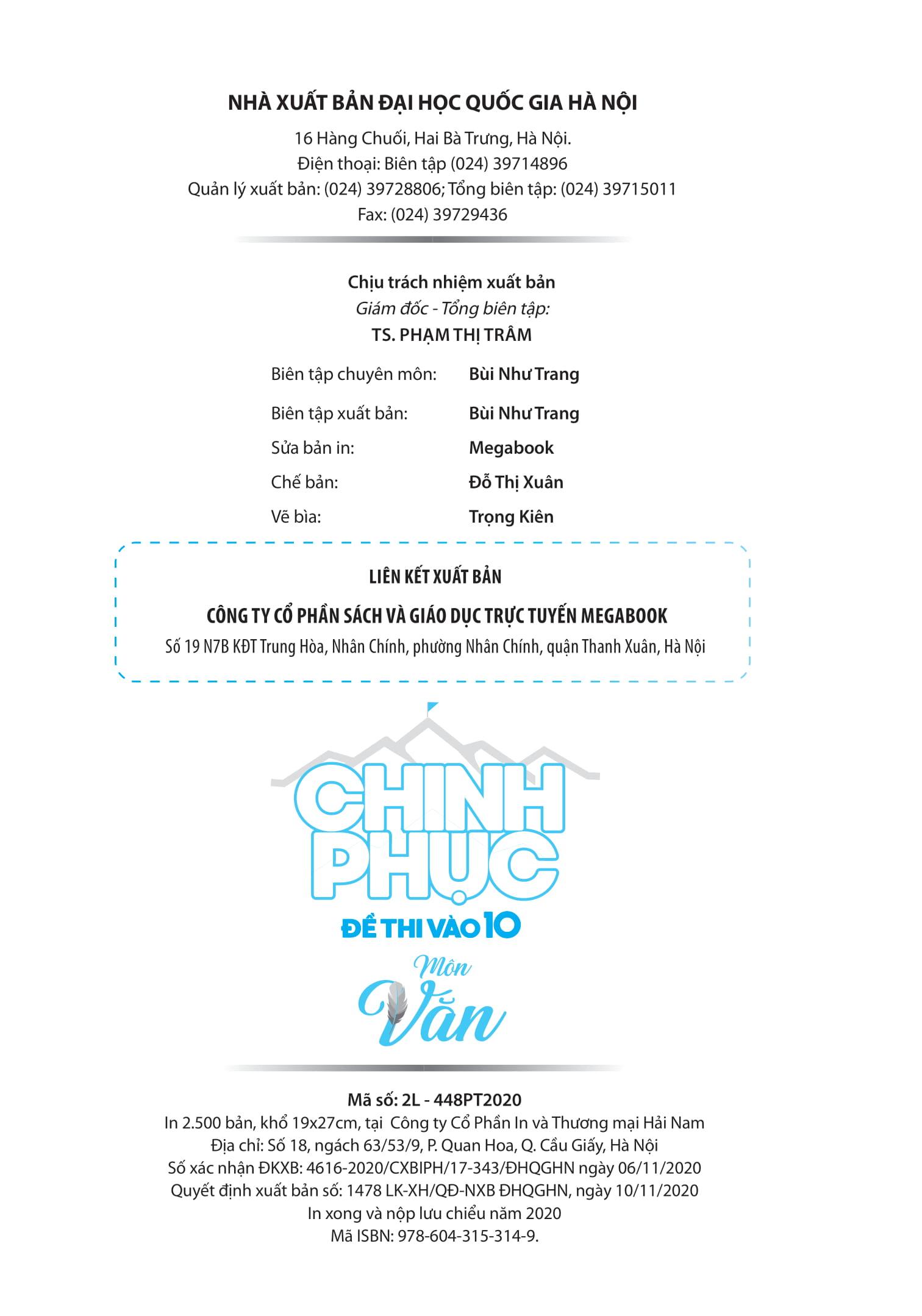Chinh Phục Đề Thi Vào 10 Môn Văn (Tái Bản)