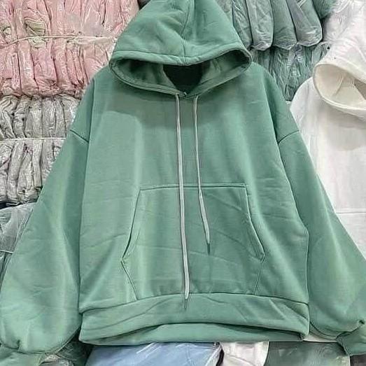 Áo khoác nam nữ nỉ ngoại hoodie tay phồng trơn