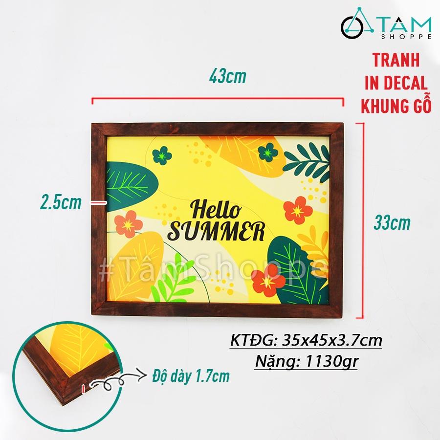 Tranh gỗ phong cách nhiệt đới Tropical Hello Summer tone vàng TRG-30