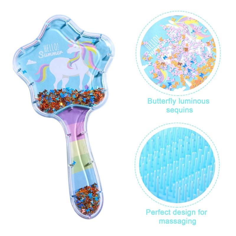 LƯỢC CHỐNG RỐI HÌNH PONY NGÔI SAO CÓ KIM TUYẾN BẰNG NHỰA HÌNH NGẪU NHIÊN