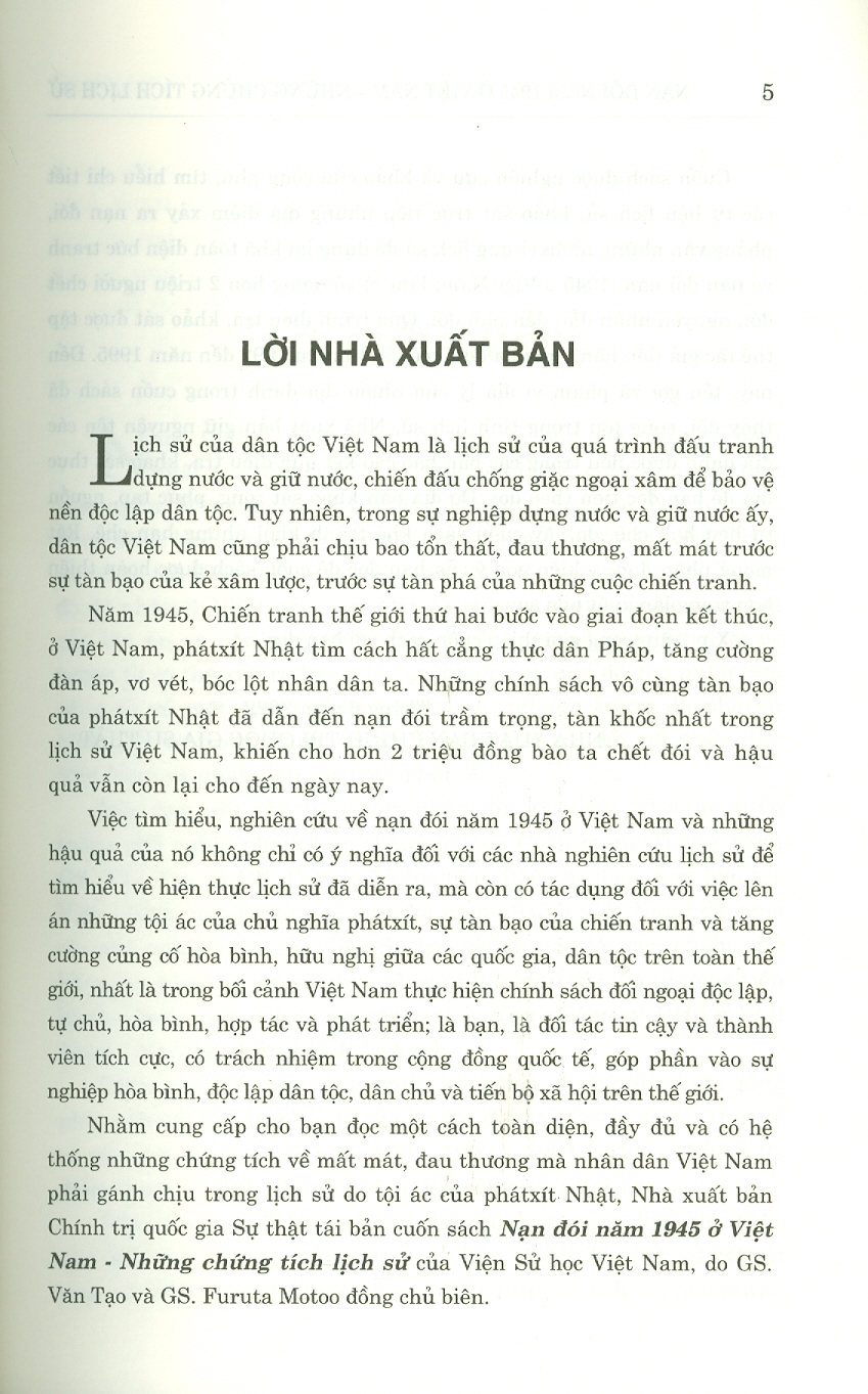 NẠN ĐÓI NĂM 1945 Ở VIỆT NAM - Những Chứng Tích Lịch Sử (Bản in năm 2022)