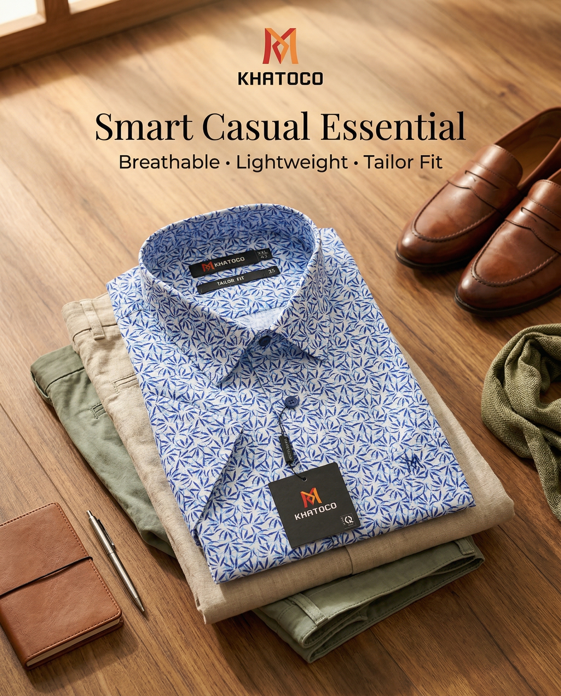 Áo sơ mi tay ngắn Khatoco Sale 430k giá tem (538k) (S-2XL)