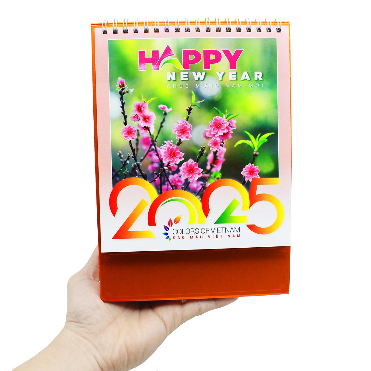 Lịch Bàn Đứng 2025 - Sắc Màu Việt Nam - Văn Lang VL-LB07 - Đế Màu Cam