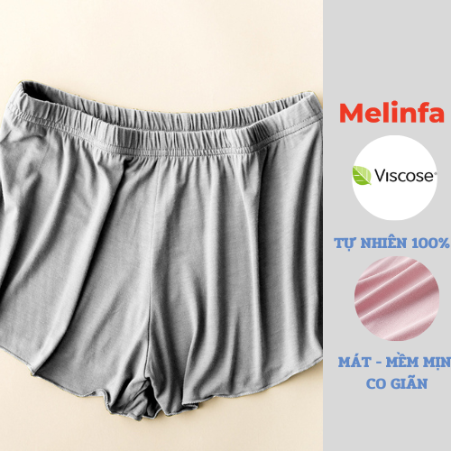 Quần đùi short nữ mặc nhà vải Viscose tự nhiên mát lạnh co giãn mềm mại mã VAQ0324 - Màu Xám nhạt - Freesize40-65 kg