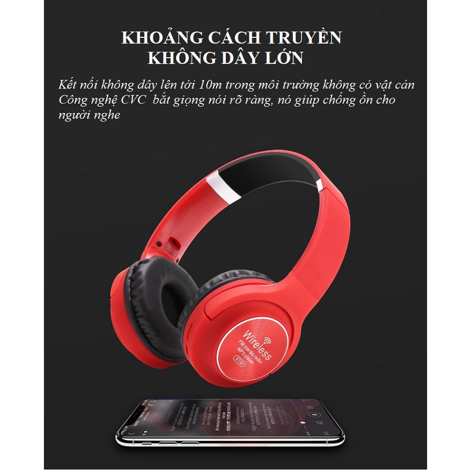 Tai Nghe Bluetooth️️ Tai Nghe Chụp Tai Có Khe Cắm Thẻ Nhớ - Tai Nghe ST-30 Khoảng Cách Truyền Không Dây Lớn