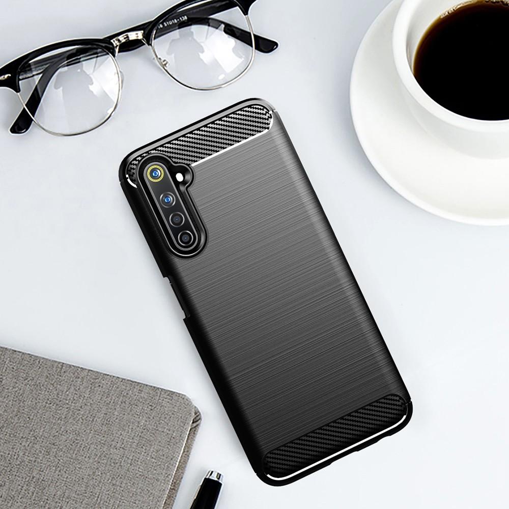 Ốp lưng dành cho Realme 6 6S Cacbon phay xước chống sốc chống vân tay