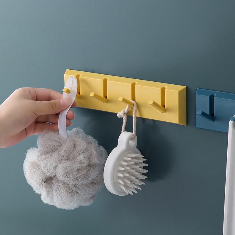 Thanh 4 Móc Dán Tường Siêu Chắc Móc Dán Treo Tường Treo Quần Áo H090