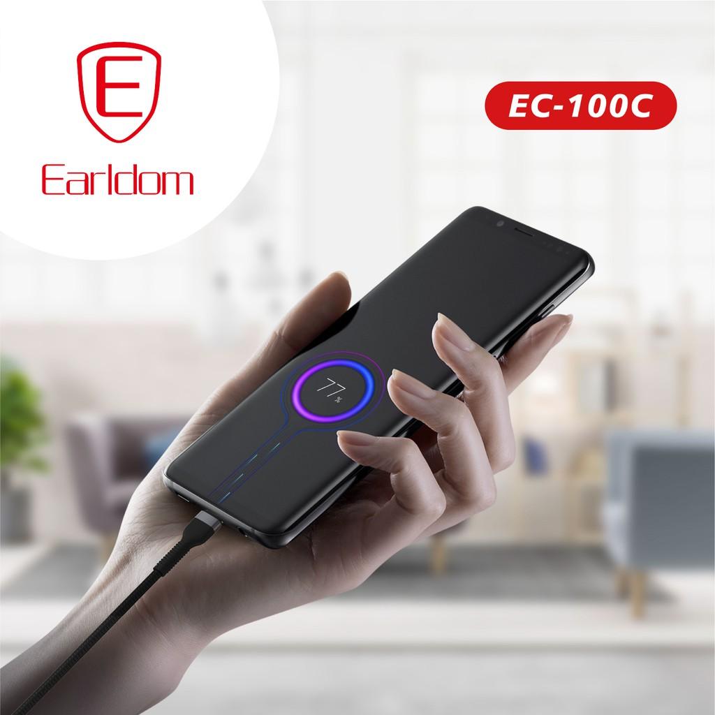 Cáp sạc bọc dù màu đen 1M/1.5M Earldom EC-100 - Hàng chính hãng