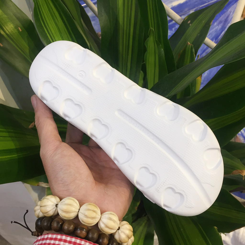 Giày nhựa Thái Lan nữ mũi tròn búp bê màu trắng đi mưa đi biển dạo phố thời trang