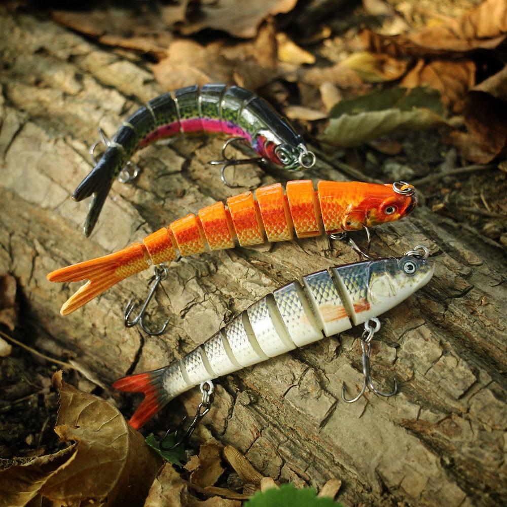 Mồi Giả Câu Lure Nhiều Khúc Chính Hãng HengJia MO07 Thiết Kế 3D Chân Thật Siêu Nhạy - Sanami Fishing