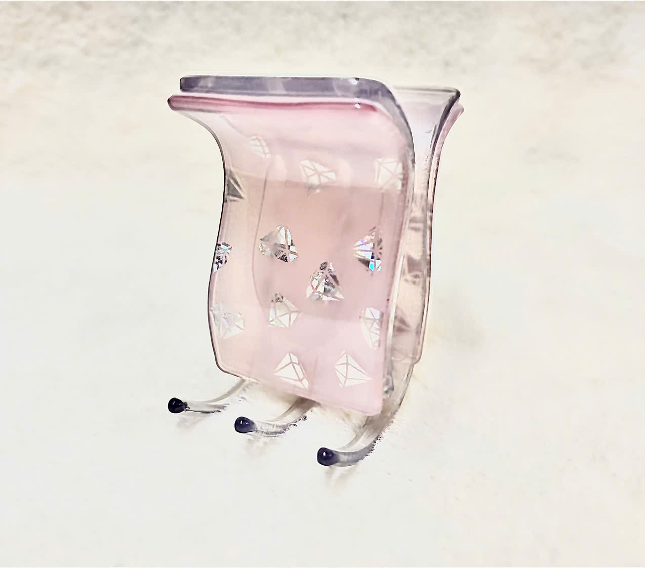 Kẹp tóc càng cua 2 lớp xịn họa tiết kim cương