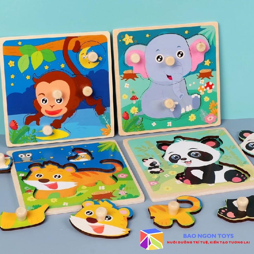 BẢNG GHÉP HÌNH CÓ NÚM GỖ PHÁT TRIỂN VẬN ĐỘNG TINH CHO BÉ