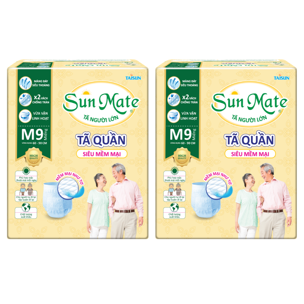 Combo 2 Tã Quần Người Lớn Sunmate Mềm Mại M9