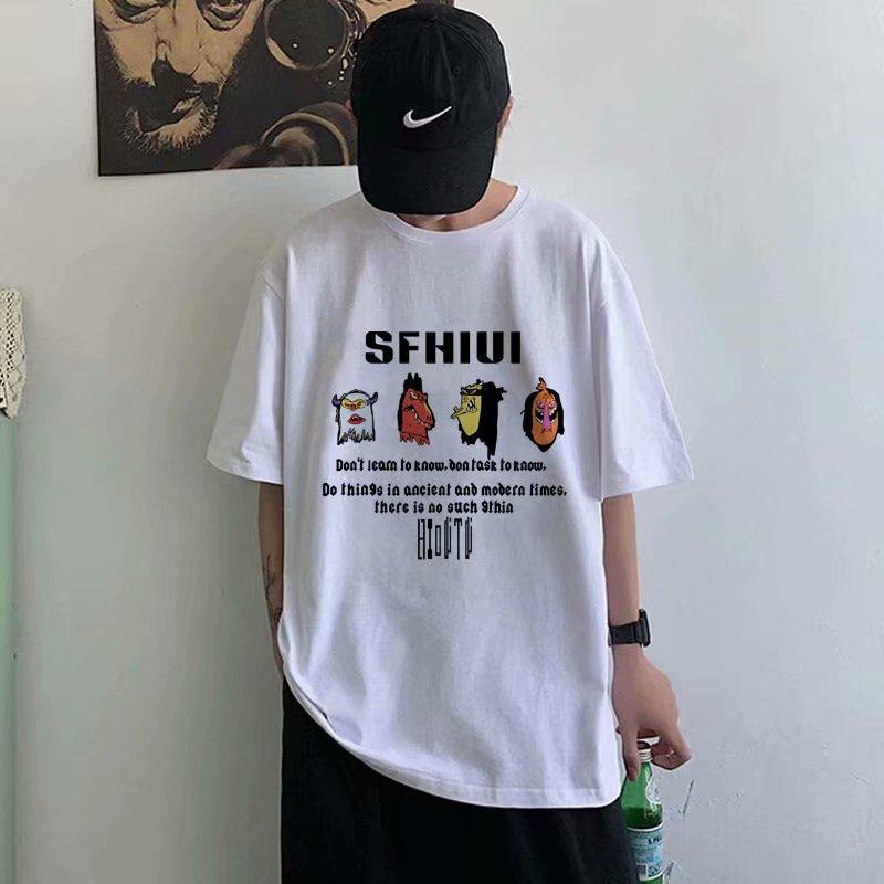 Áo Thun Ngắn Tay In Chữ 2 Màu