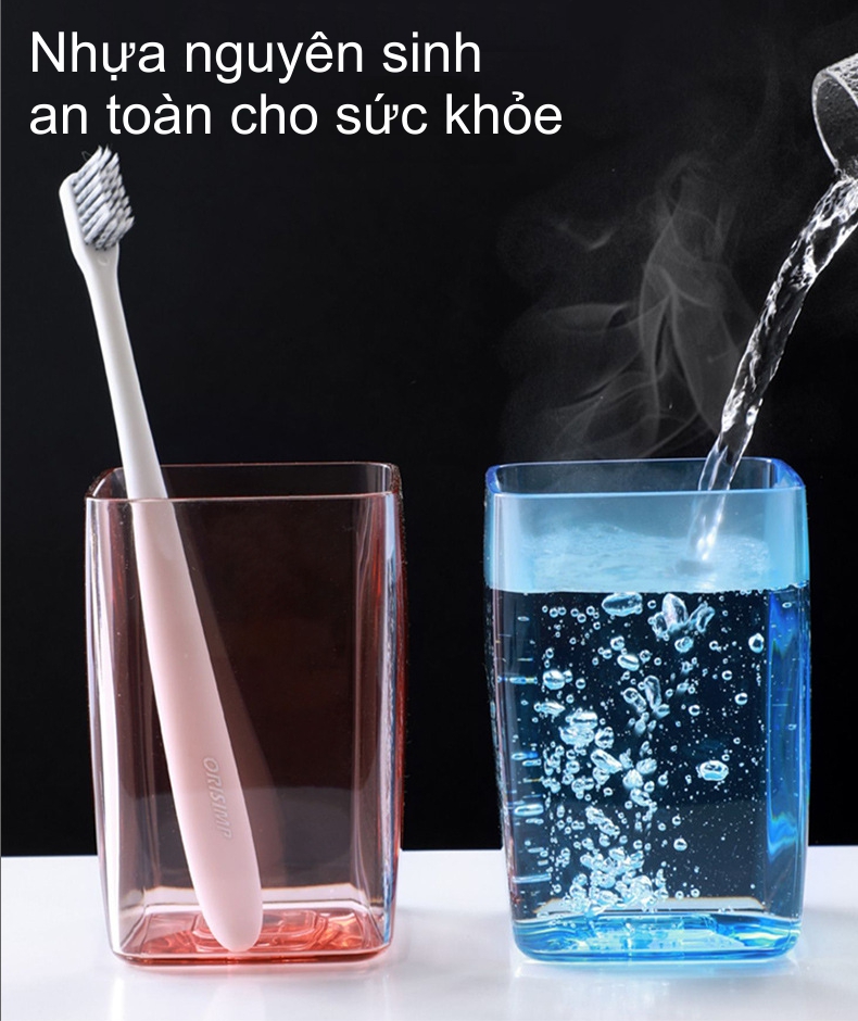 Kệ dán tường đựng bàn chải, kem đánh răng kèm ly súc miệng hút từ