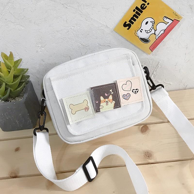 Túi thời trang nữ, túi đeo vai, túi đeo chéo kèm miếng dán sticker ngộ nghĩnh
