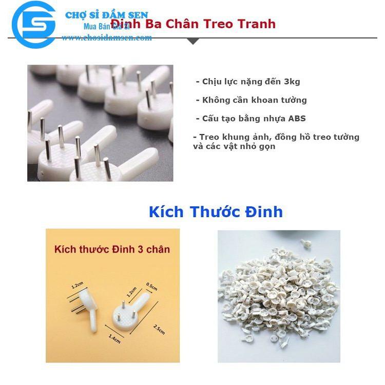 Đinh treo khung tranh, đinh 3 chân 4 chân treo tranh ảnh, móc chìa khóa,móc treo đồ đóng tường tiện lợi không cần khoan